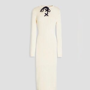 Zimmermann Cream Long-Sleeve Knit Midi Dress